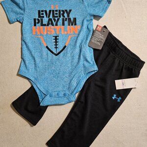 Under Armour Kids Athletic Boy’s 2-Piece Shirt and Pants 9/12M - New